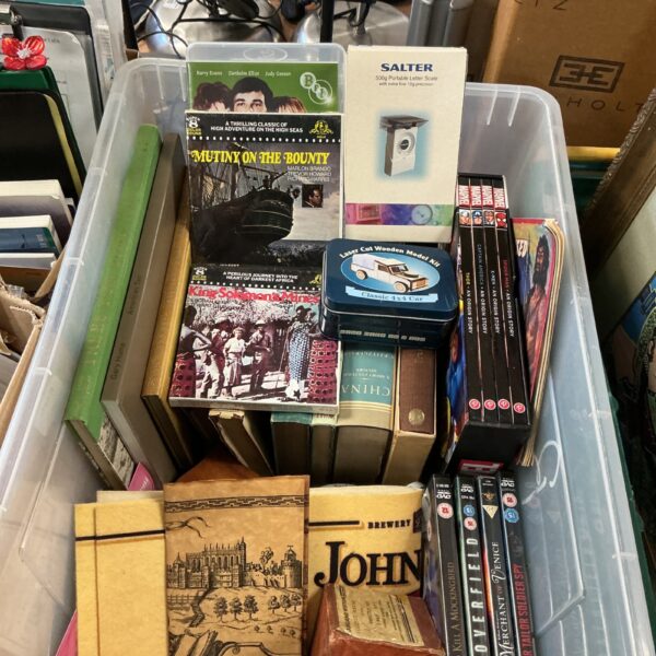 Box of mixed items inc classic 8mm films