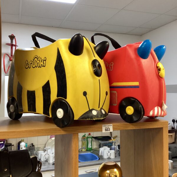 Two trunki ride on kids suitcases