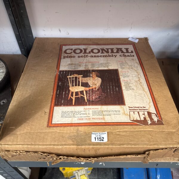 Vintage mfi colonial pine self assembly chair