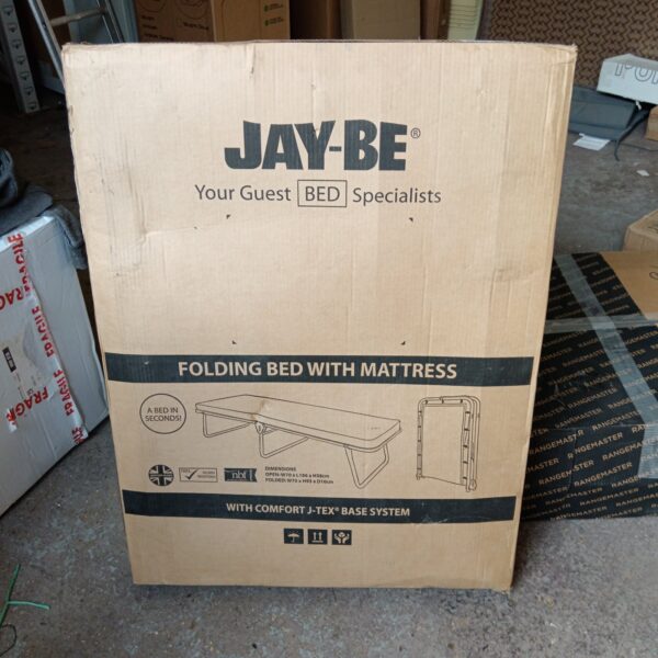 New JayBe folding guest bed in original packaging.