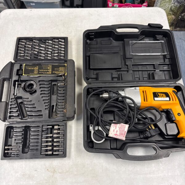 JCB drill kit with accessories in a carry case.