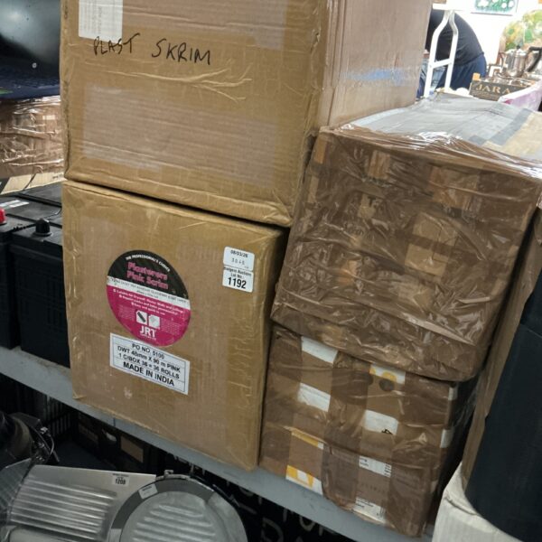 Stack of JRT Supplies plaster skim kits, 50mm size.