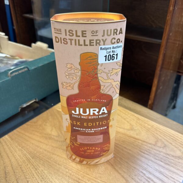 Sealed bottle of Jura American Bourbon Single Malt Scotch whisky.