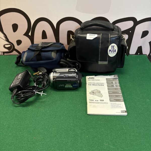 JVC GZ-MG57EK hard disk camcorder, front view.