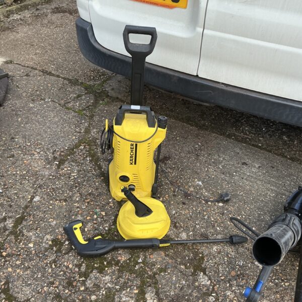 Used Karcher power washer for garden and patio cleaning.