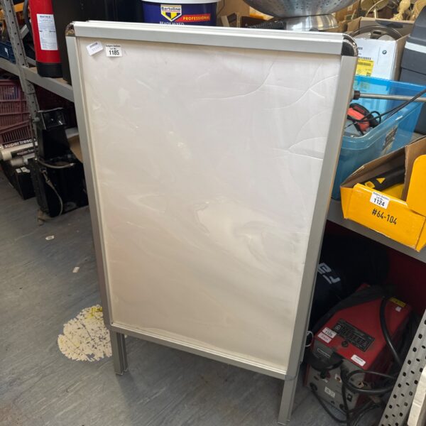 Large A-frame display board for presentations and art displays.