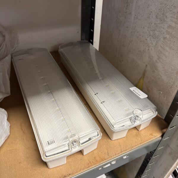 Pair of small LED strip lights for workshop or garage use.