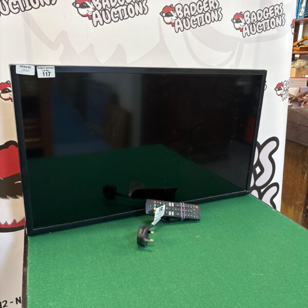 LG 32 inch LED TV with remote control for home entertainment.