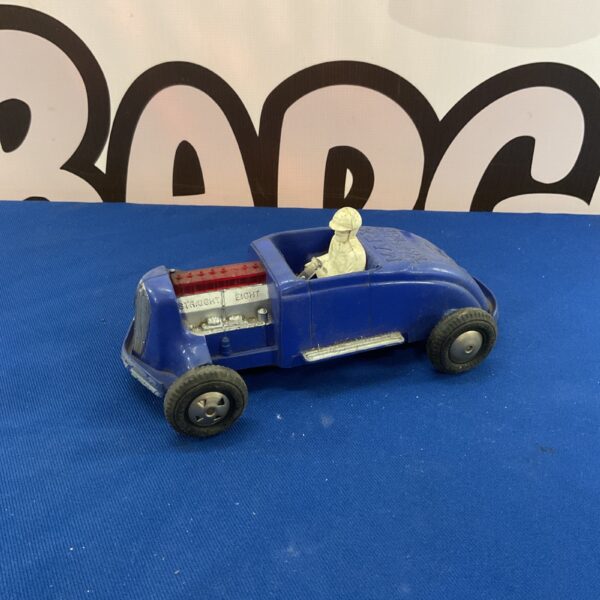 Vintage red Marx Sparkling Hot Rod tin litho toy car.