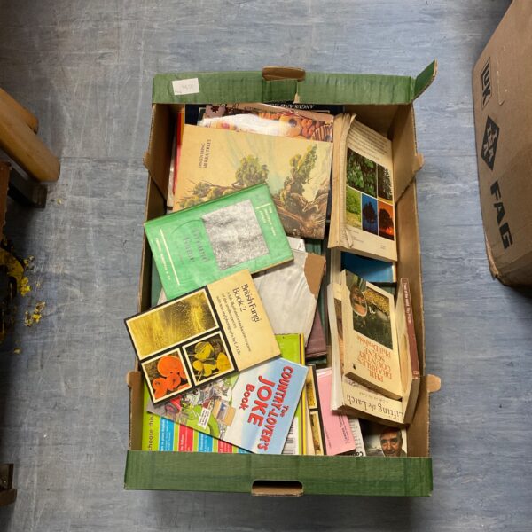 Mixed book lot with vintage nature and gardening books.