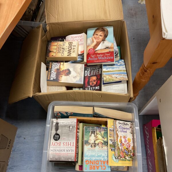 Mixed book lot featuring paperback novels by Enid Blyton and Dan Brown.