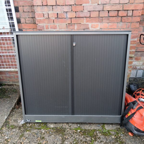 Large Mizuho metal roller door cabinet for workshop storage.