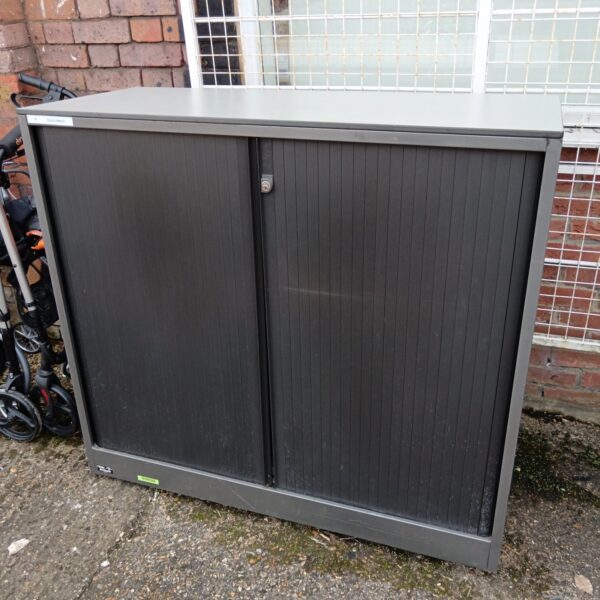 Large Mizuho metal roller door cabinet for industrial storage.