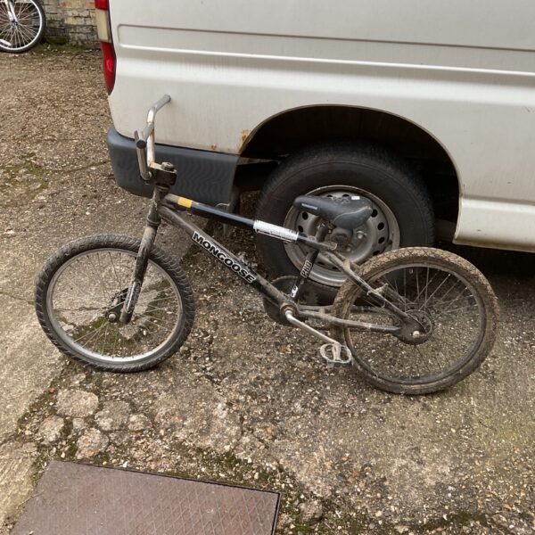 Vintage Mongoose BMX bike in used condition.