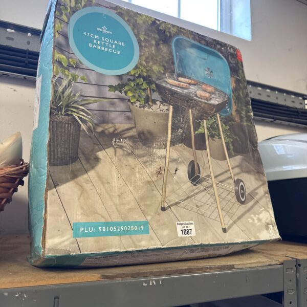 Morrisons 47cm kettle BBQ in original packaging.