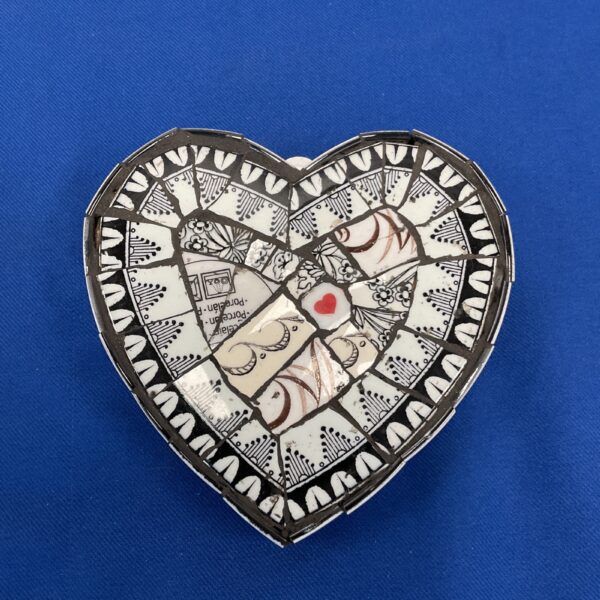 Colourful mosaic heart wall art plaque for home decor.