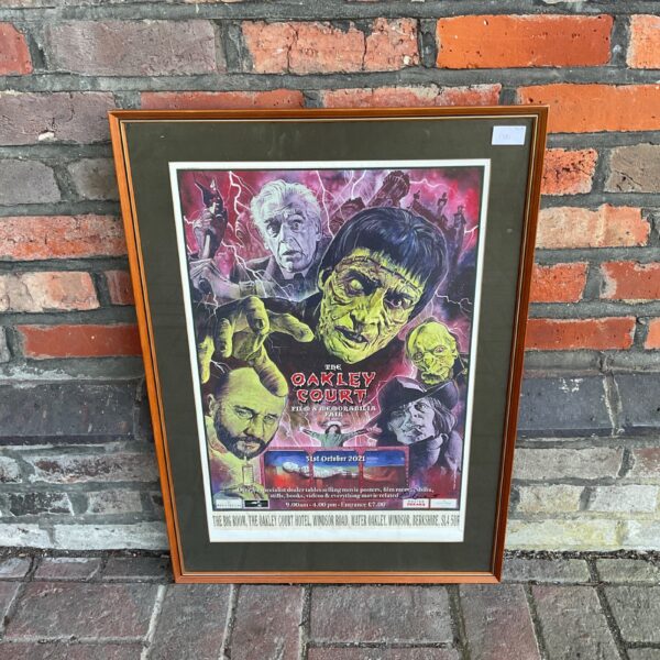 Vibrant Oakley Court Film Fair poster featuring Frankenstein's monster.