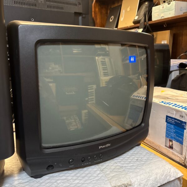 Front view of a vintage Pacific CRT television.