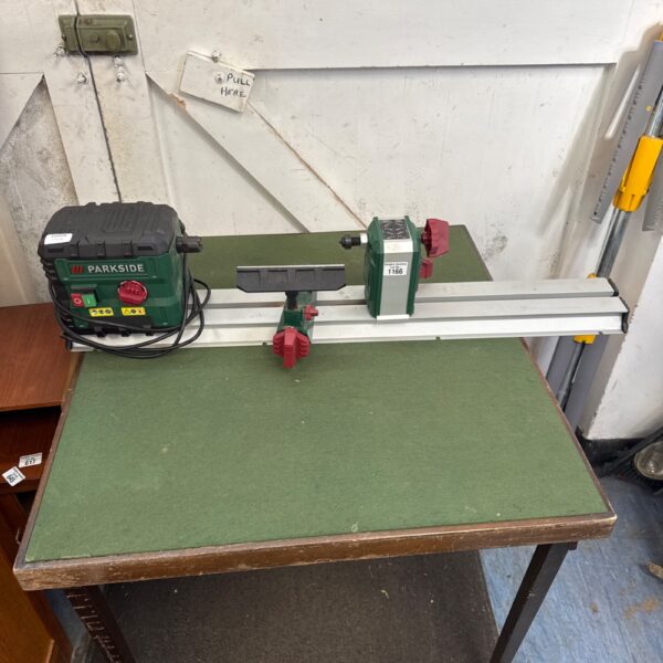 Used Parkside Pdm 600 B2 electric lathe for wood turning projects.