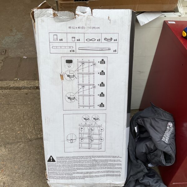 Used plastic shed racking unit for garage storage.
