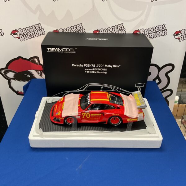 Detailed TSM Models Porsche 935/78 Moby Dick model car from 1981 DRM Norisring.