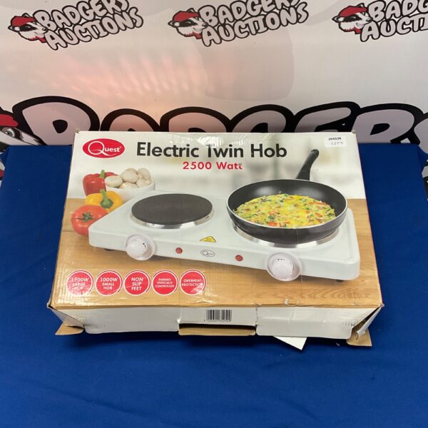 Quest electric twin hob 2500 watt kitchen appliance