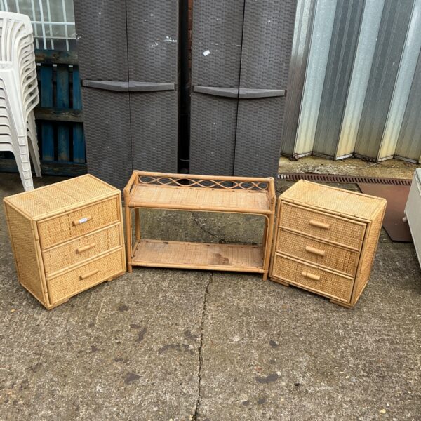 Vintage raffia conservatory units in a garden setting.