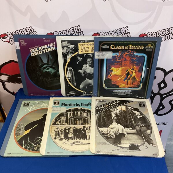 Lot of six vintage retro CED video discs including Escape From New York.