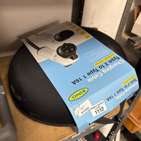 Ring Type 2 to Type 1 16A EV charger cable for electric vehicles.