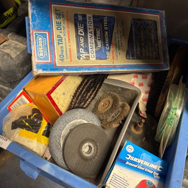 Rolson 40 piece tap and die set in plastic case.