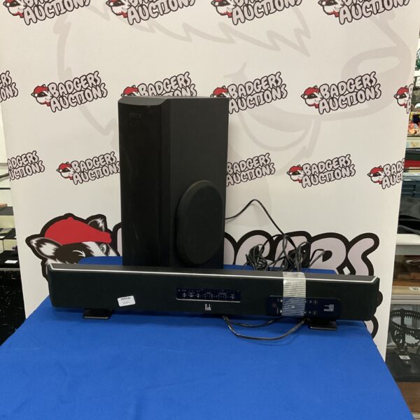 Roth TV sound system featuring soundbar and subwoofer for home theater.