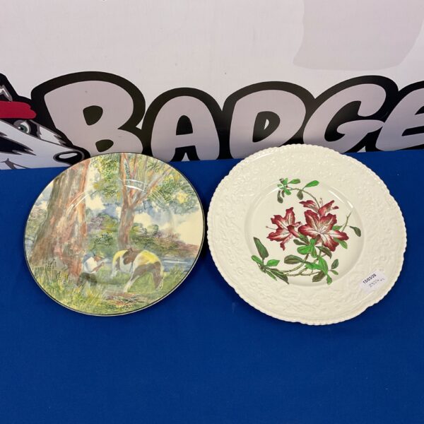 Vintage Royal Doulton Sundown plate with cauldron scene.