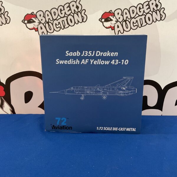Saab J35J Draken model in box, 72 Aviation, Swedish Air Force