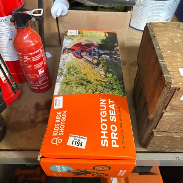 Used Shotgun Pro kids bike seat for mountain bikes.