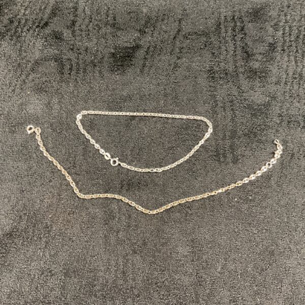 Delicate silver anklet bracelet pair, dainty foot jewellery.