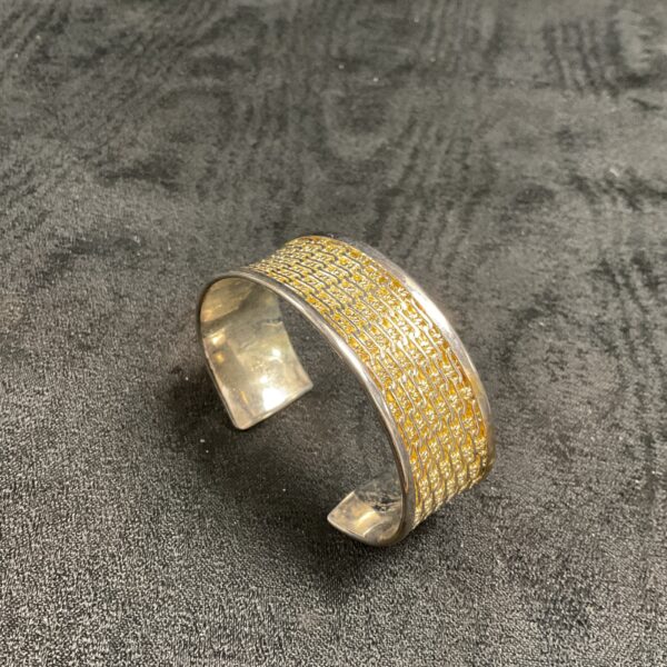Vintage silver gilded bracelet with Art Deco pattern.