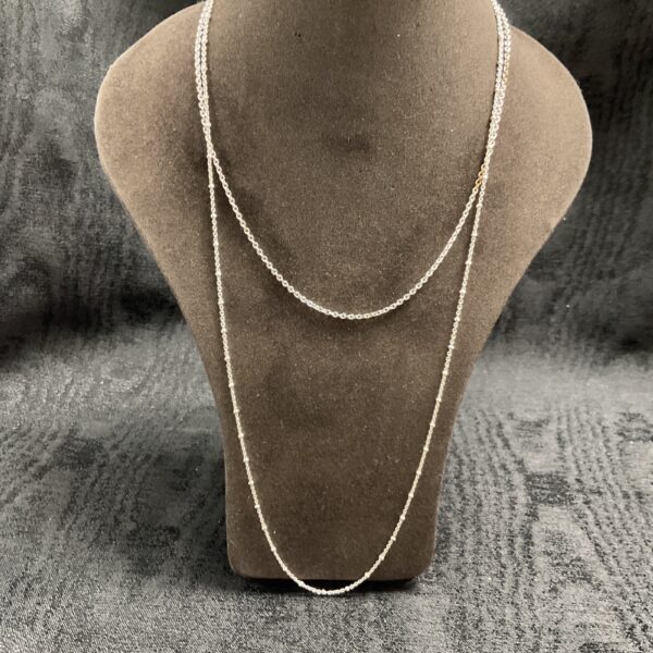Sterling silver necklace set featuring ball and rope chains.