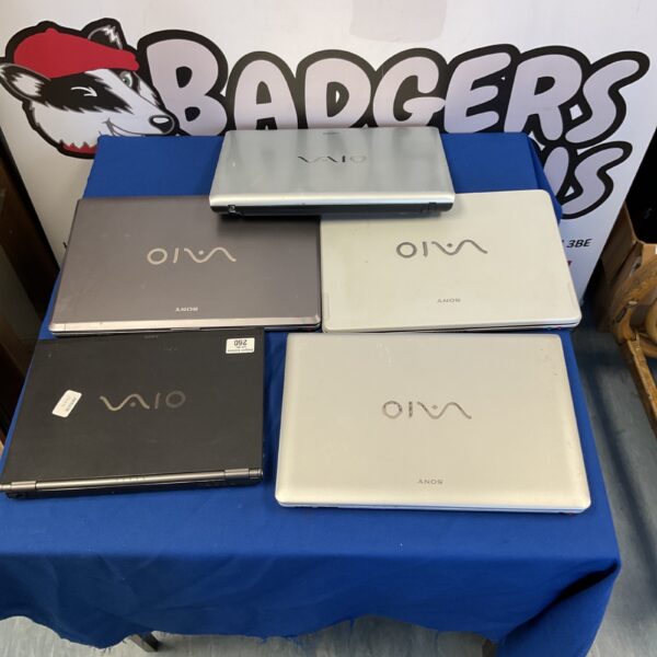 Bundle of vintage Sony Vaio laptops for collectors and repair.