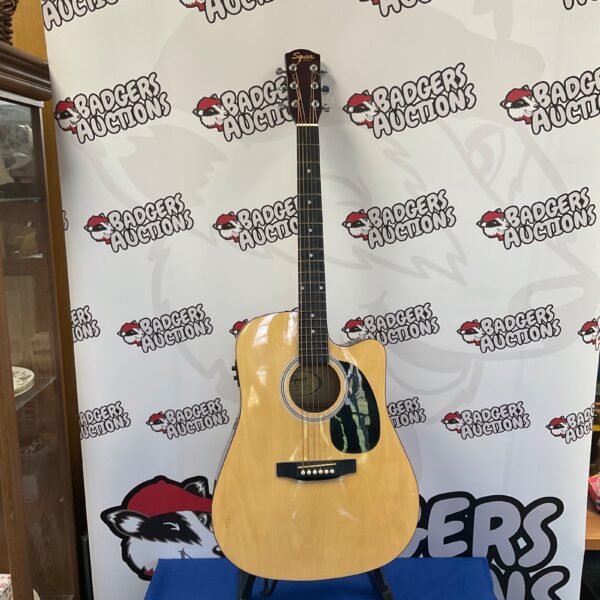 Used Squire SA-105CE acoustic guitar with case.
