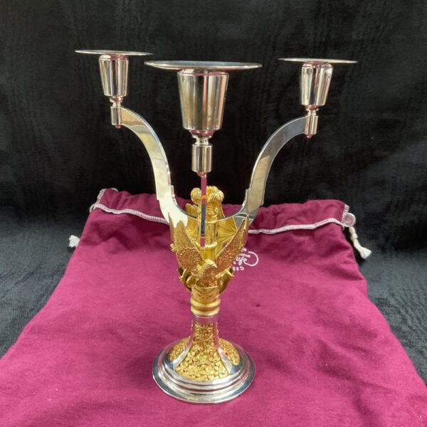 Regal St Pauls Cathedral wedding candelabra in silver and gold.
