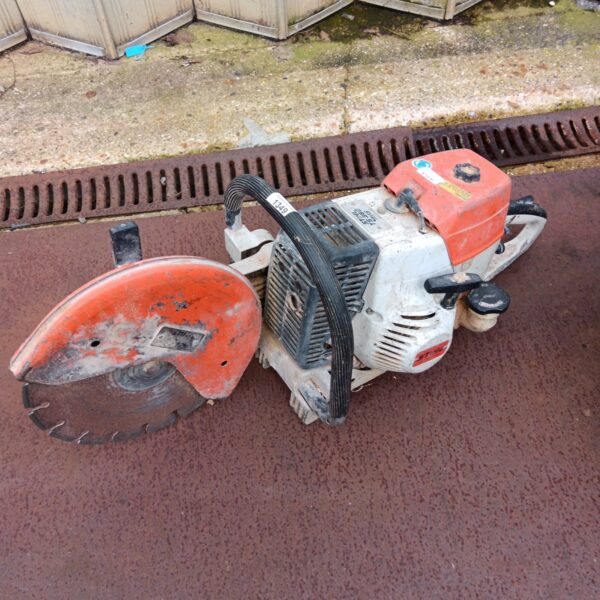 Stihl TS360 petrol disc cutter showing wear and tear.