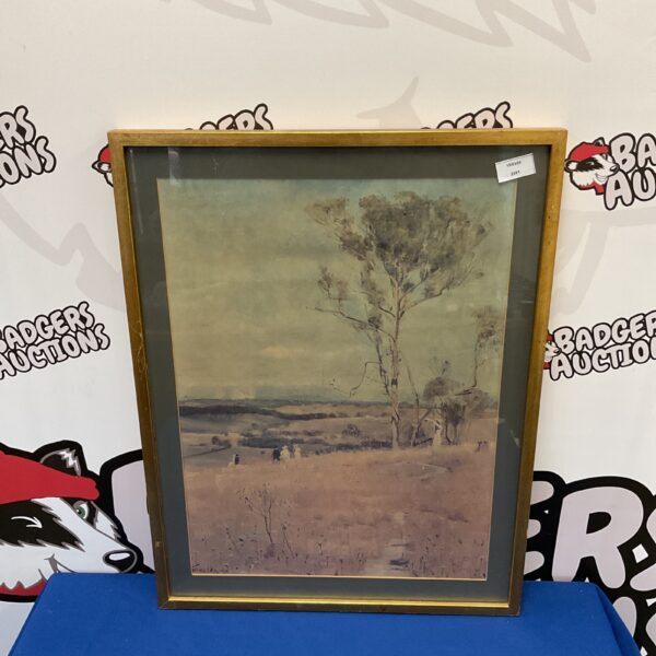 Vintage gilt framed Australian country scene print.
