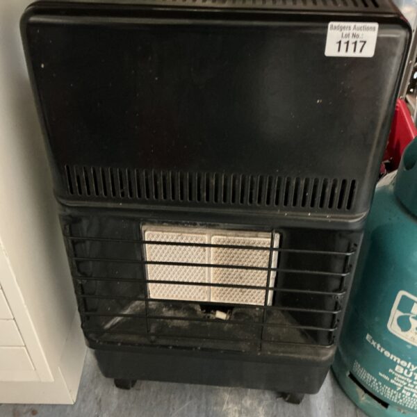 Vintage Superser gas heater for sale, portable indoor heating appliance.