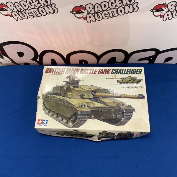 Tamiya 1/35 scale British Challenger Main Battle Tank model kit in box.