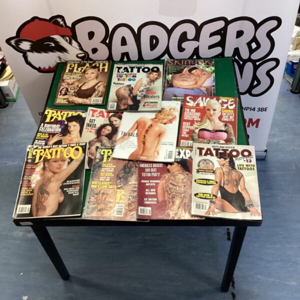 Bundle of tattoo magazines including Skin & Ink and Tattoo & Tribal.