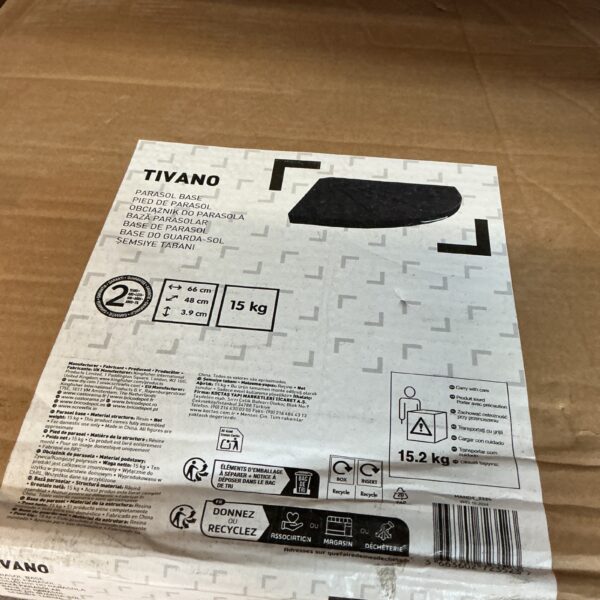Tivano parasol base, 15kg, for garden and patio use.