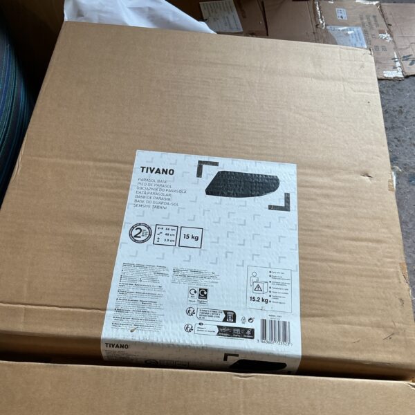Tivano parasol base for garden and patio use.