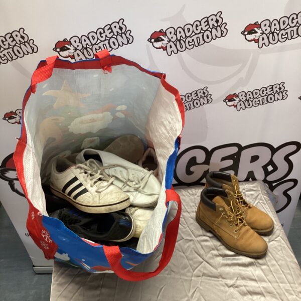 Mixed lot of trainers and boots including Adidas and Timberland.
