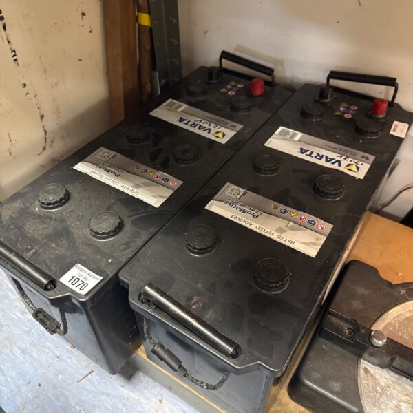 Pair of used Varta Promotive heavy-duty 12v leisure batteries.