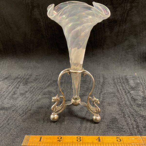 Antique Victorian epergne vase with art nouveau base.